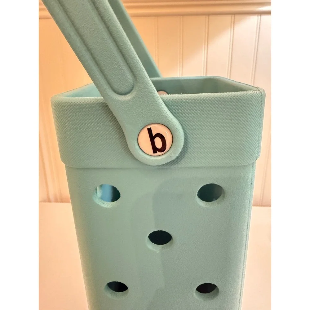 Bogg Storage Basket Small Wine Tote Case Blue Ventilated Handle Organizer